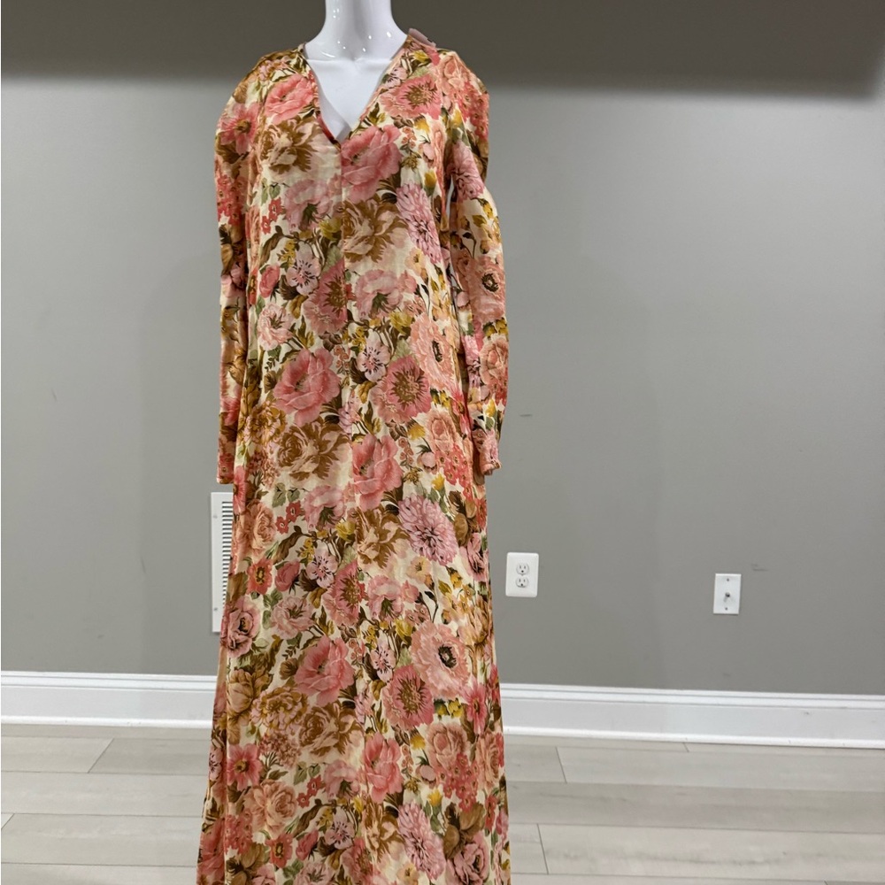 $750 ZIMMERMANN 
Floral Linen Maxi Dress - Multicoloured size 0 - Picture 9 of 12